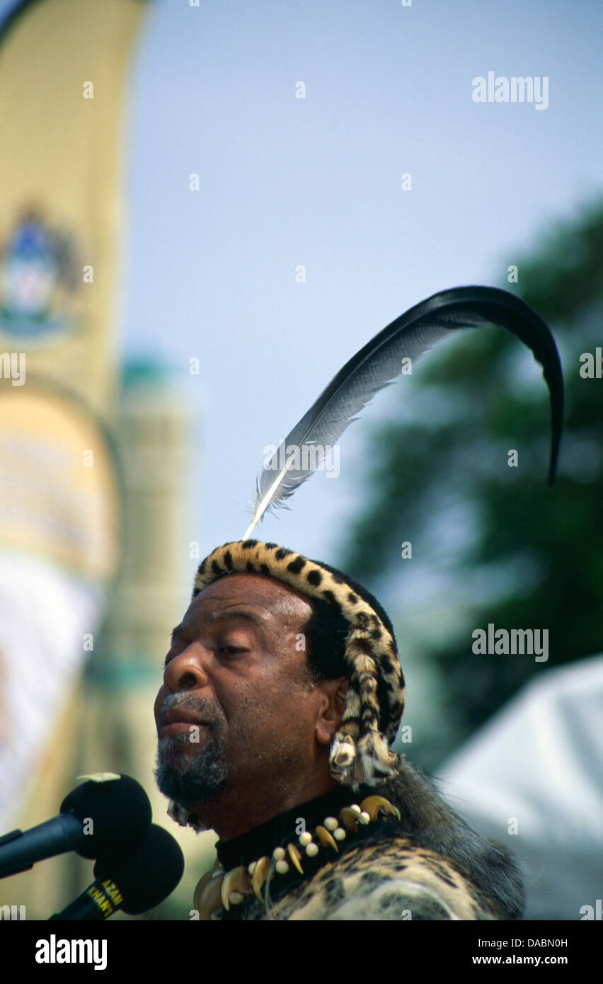 König Goodwill Zwelithini König AmaZulu (den Zulu) liefert eine Adresse Shaka Day