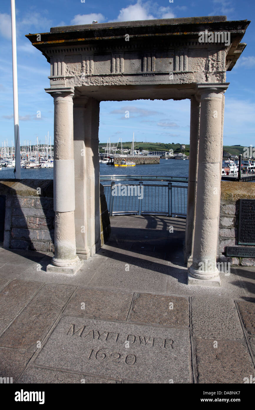 Mayflower Schritte, Barbican, Plymouth, Devon, England, Vereinigtes Königreich, Europa Stockfoto