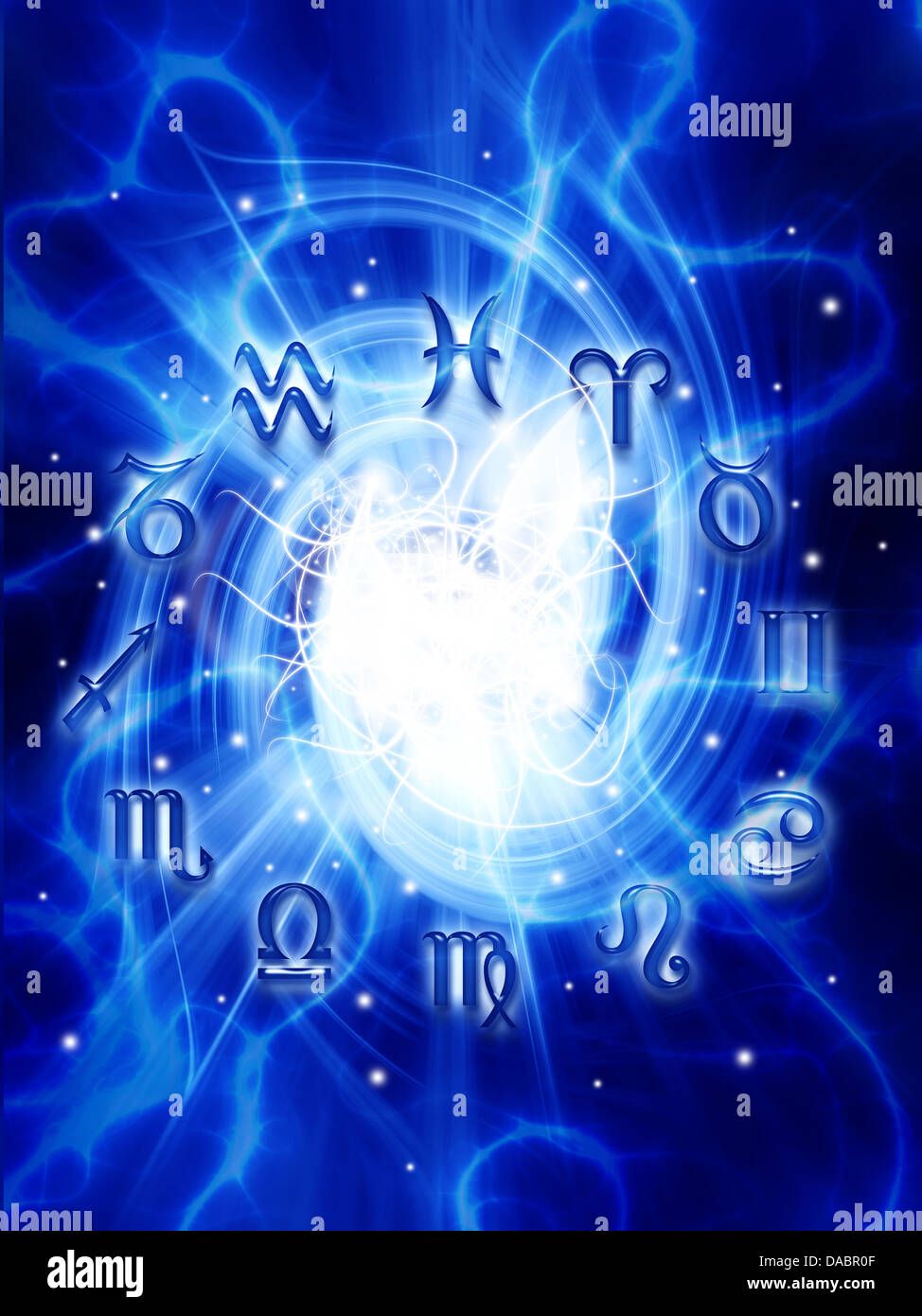 Astrologie und Sternzeichen Zeichen Stockfoto