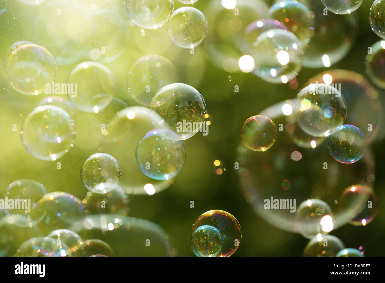 Sommer Sonne und Seifenblasen Stockfoto