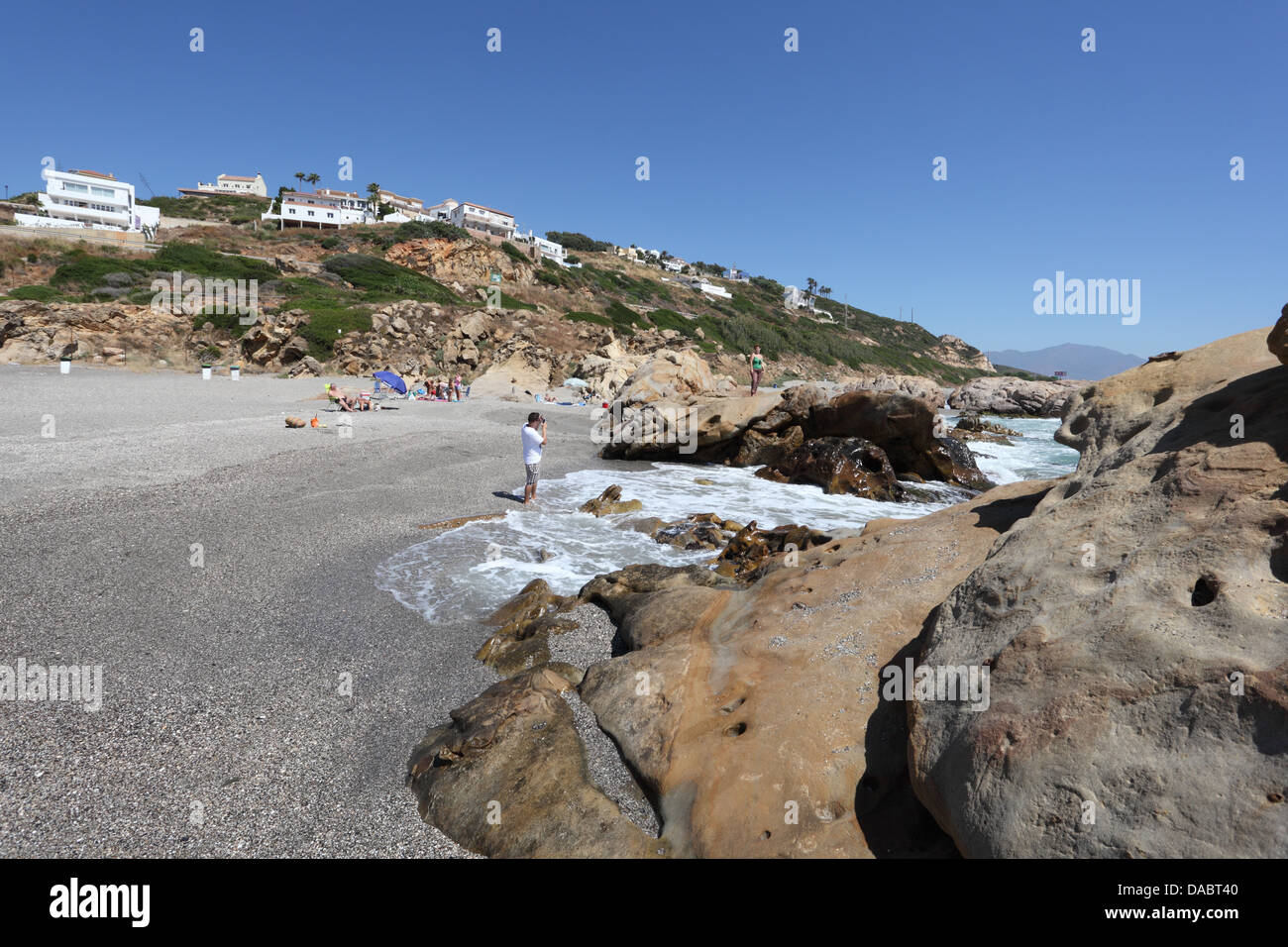 Punta Chullera Strand an der Costa Del Sol, Andalusien, Spanien Stockfoto