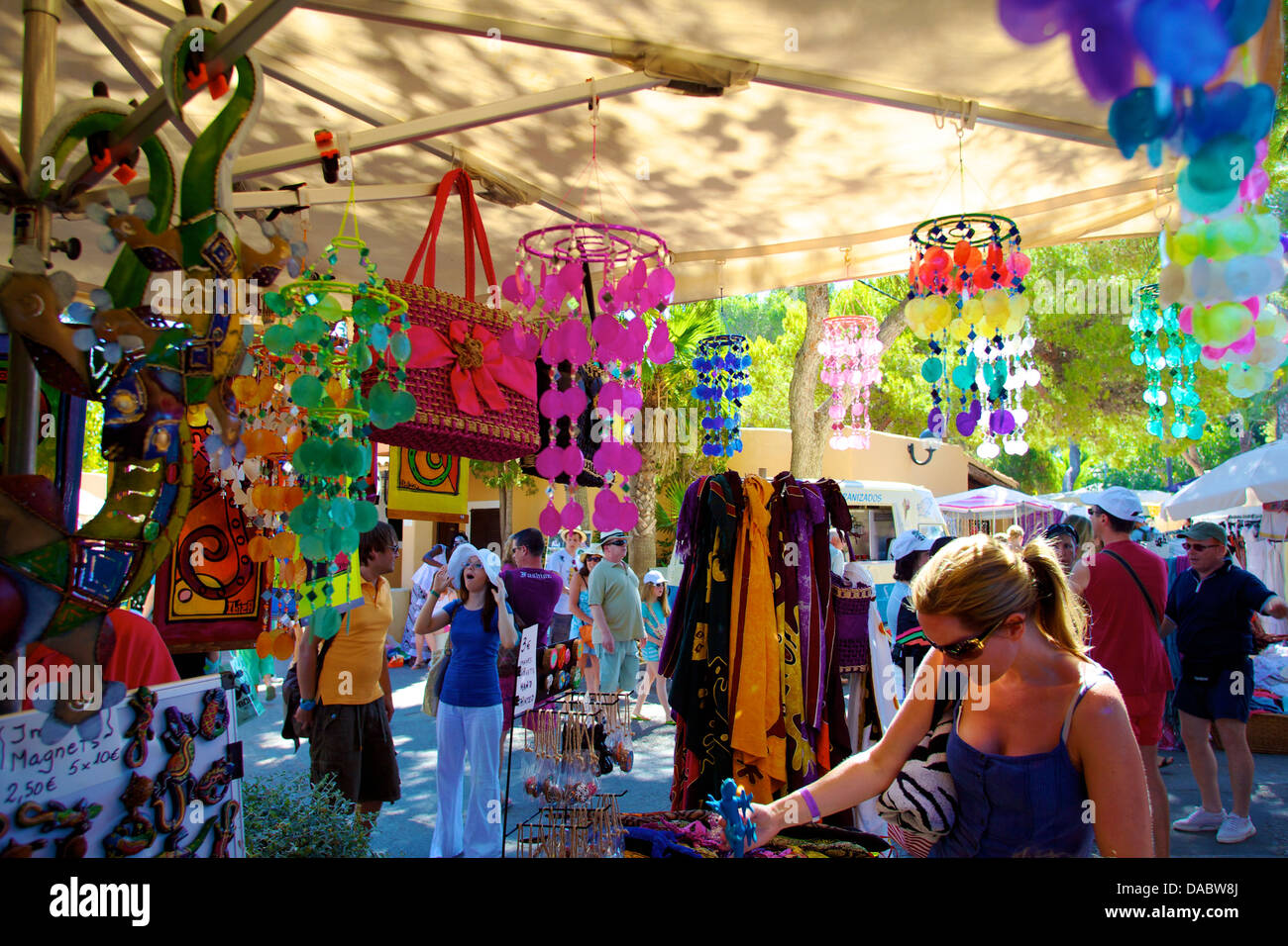 Hippie-Markt, Punta Arabi, Ibiza, Balearen, Spanien, Europa Stockfoto