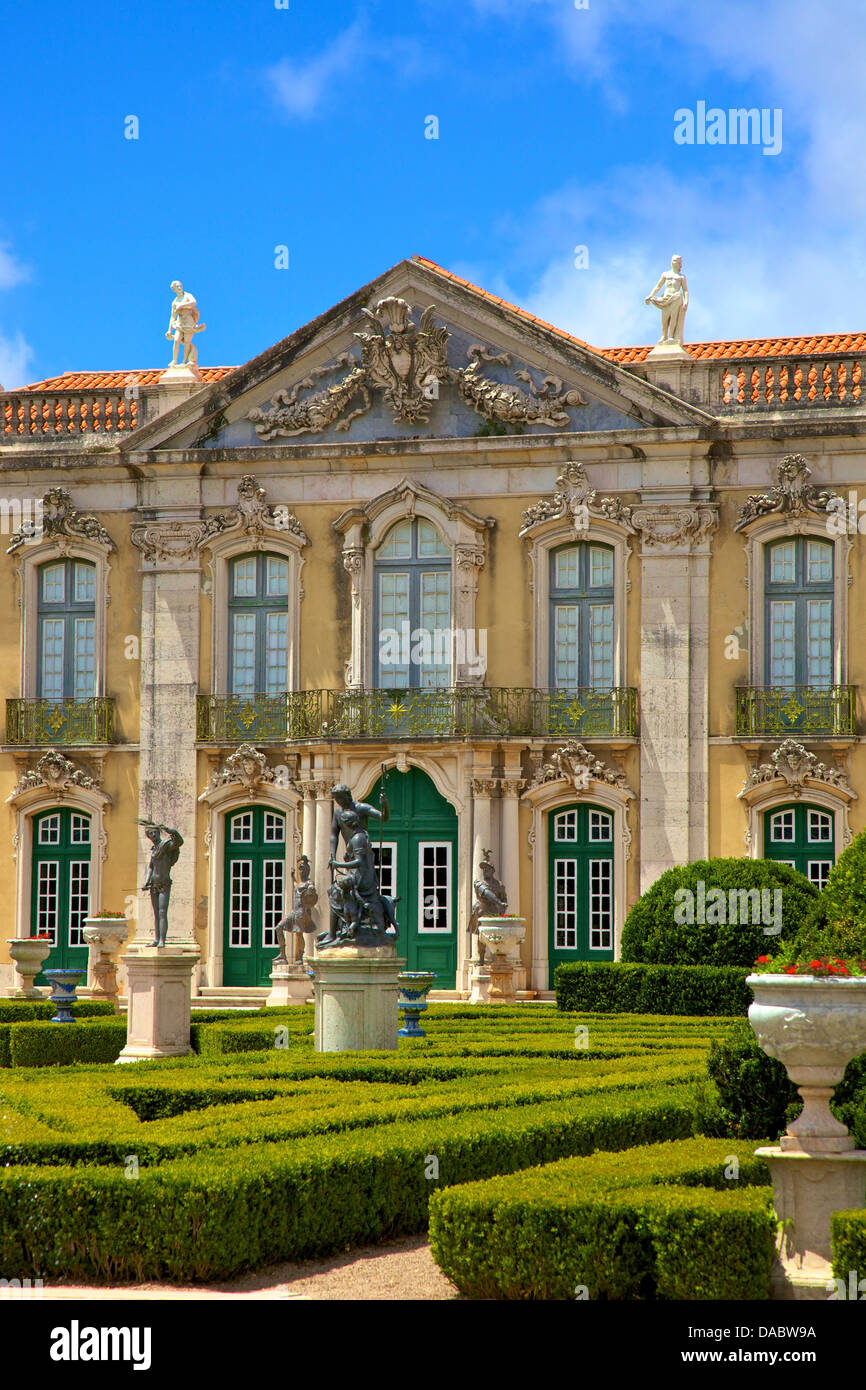 Zeremonielle Fassade, Palacio de Queluz, Lissabon, Portugal, Süd-West-Europa Stockfoto