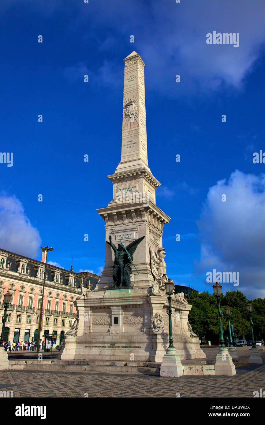 Denkmal für Restauratoren, Restauradores Platz, Lissabon, Portugal, Süd West Europa Stockfoto