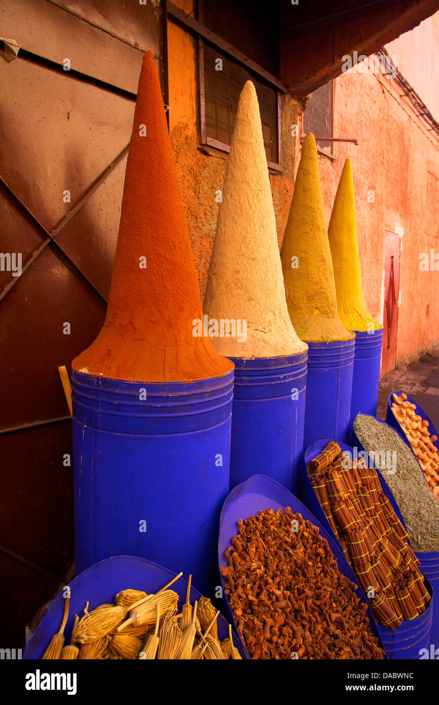 Gewürz Shop, Marrakesch, Marokko, Nordafrika, Afrika Stockfoto
