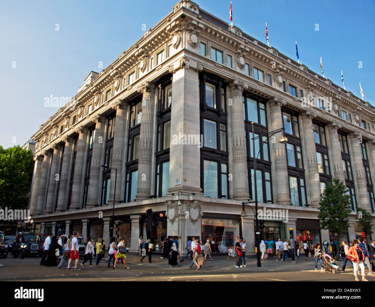 Ansicht von Selfridges in der Oxford Street, City of Westminster Stockfoto