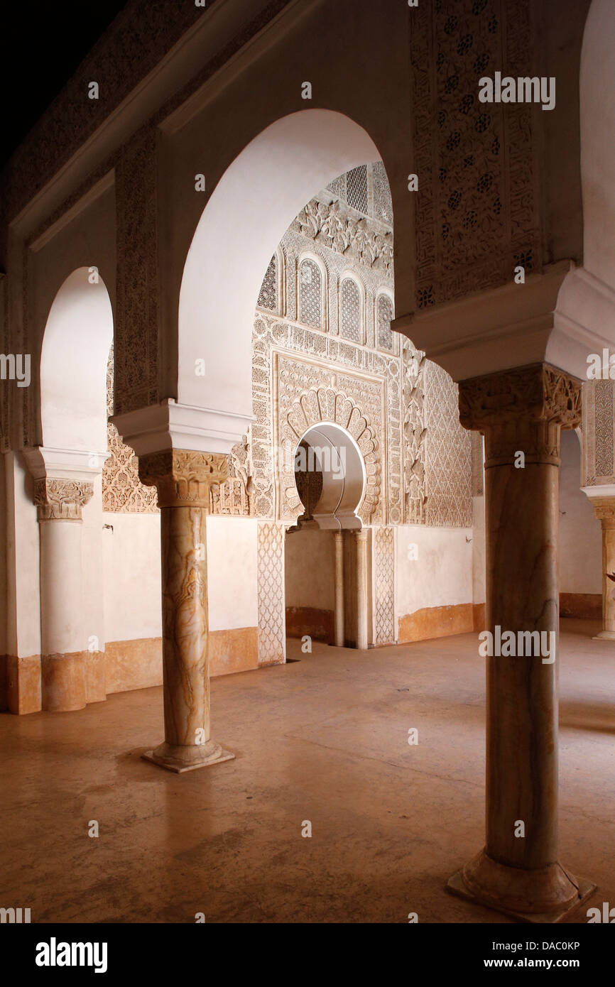 Ben Youssef Medersa, ursprünglich eine religiöse Schule, gegründet unter Abou el Hassan, der UNESCO, Marrakesch, Marokko Stockfoto