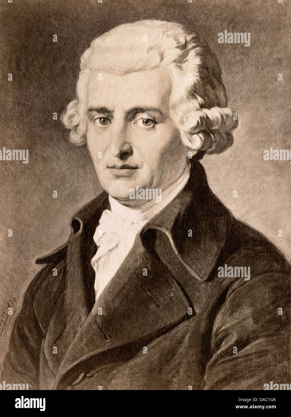 Portrait des Komponisten Franz Joseph Haydn. Foto eines Gemäldes Stockfoto
