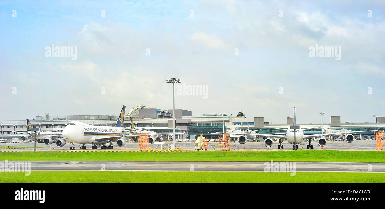 Zum internationalen Flughafen Changi. Stockfoto