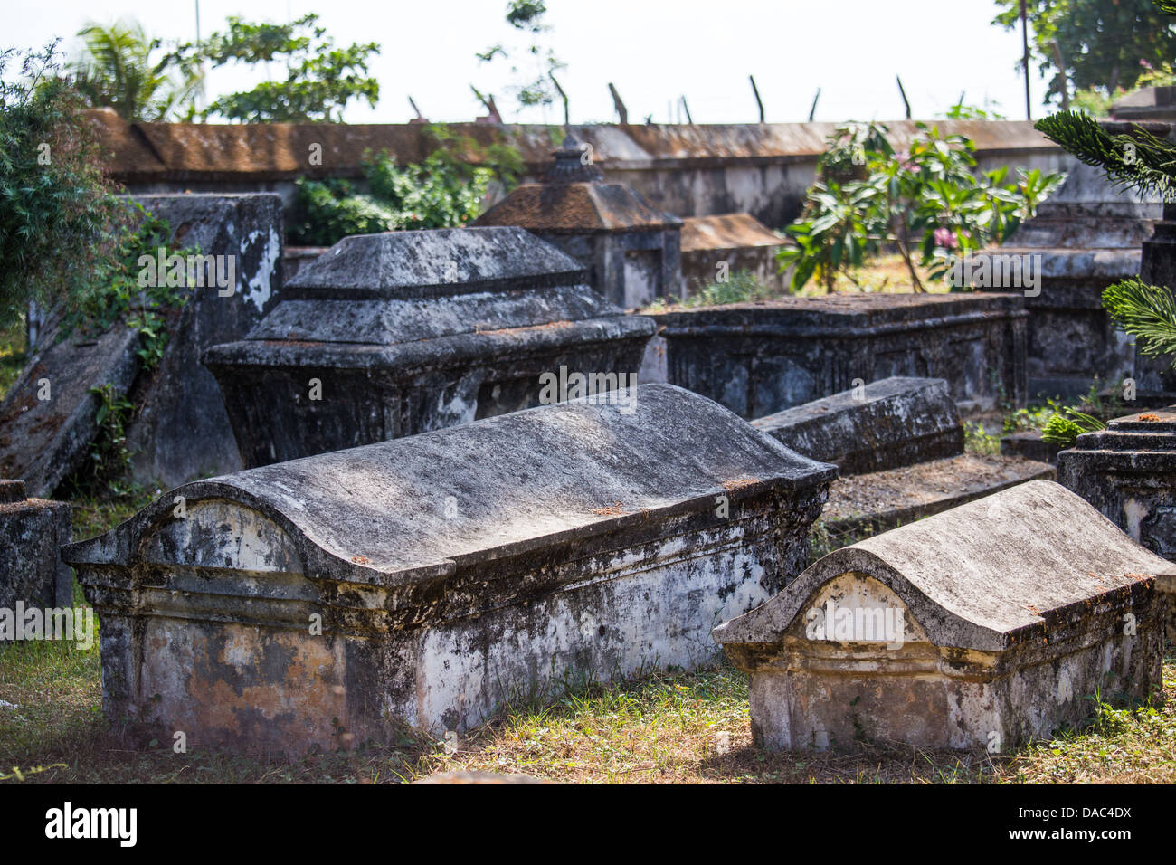 Historischen holländischen Friedhof, Kochi, Kerala, Indien Stockfoto