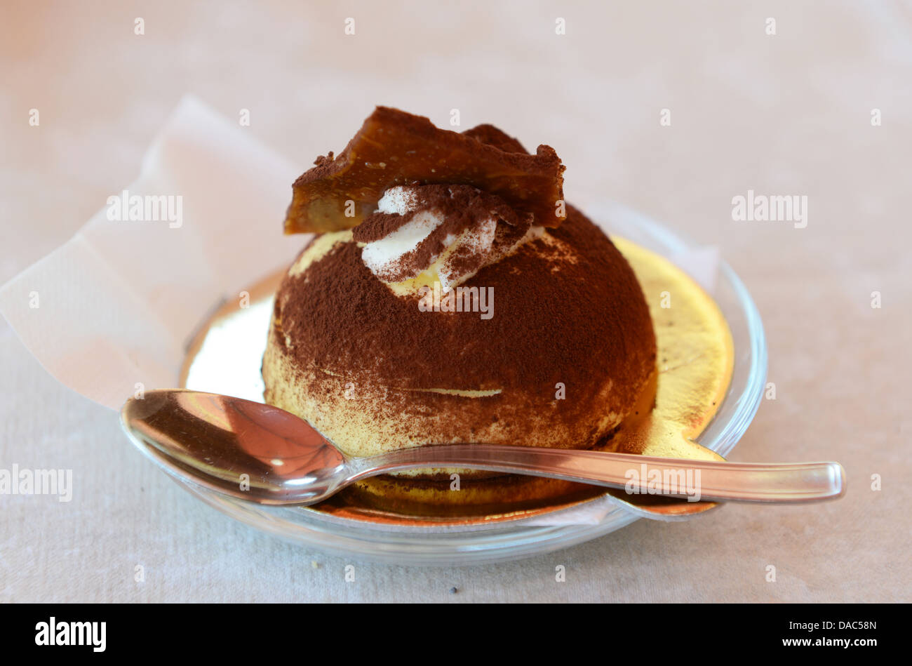 Mascarpone und Schokolade-mousse Stockfoto