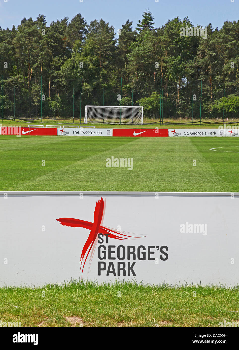 Ausbildung Tonhöhe im St. Georges Park, der englische Fußball FA national Football centre in Burton-Upon-Trent, Staffordshire Stockfoto