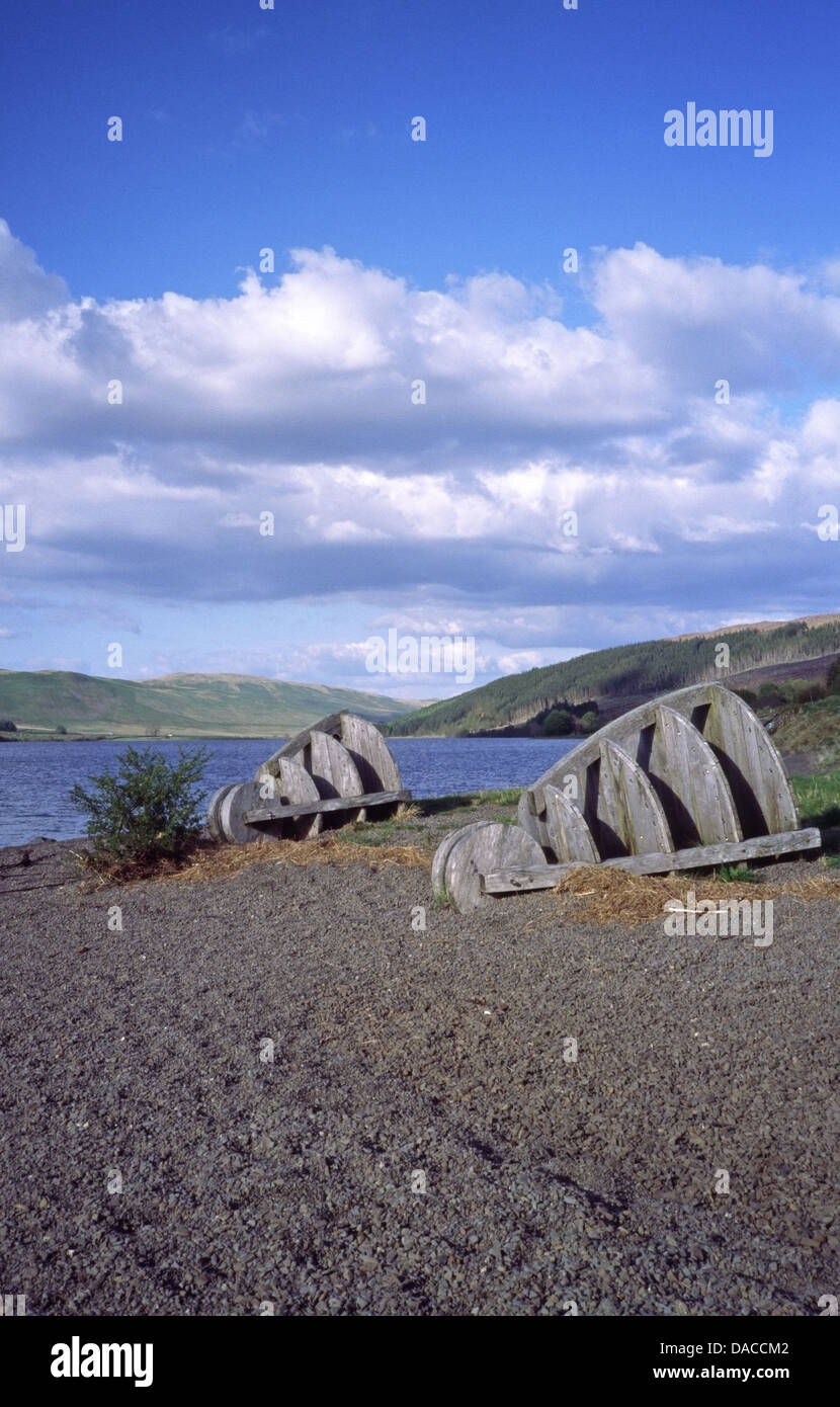 Shinglehook moderne Kunst von Matt Baker, an Str. Marys Loch, obere Schafgarbe-Tal, Grenzen, Schottland, Vereinigtes Königreich Stockfoto