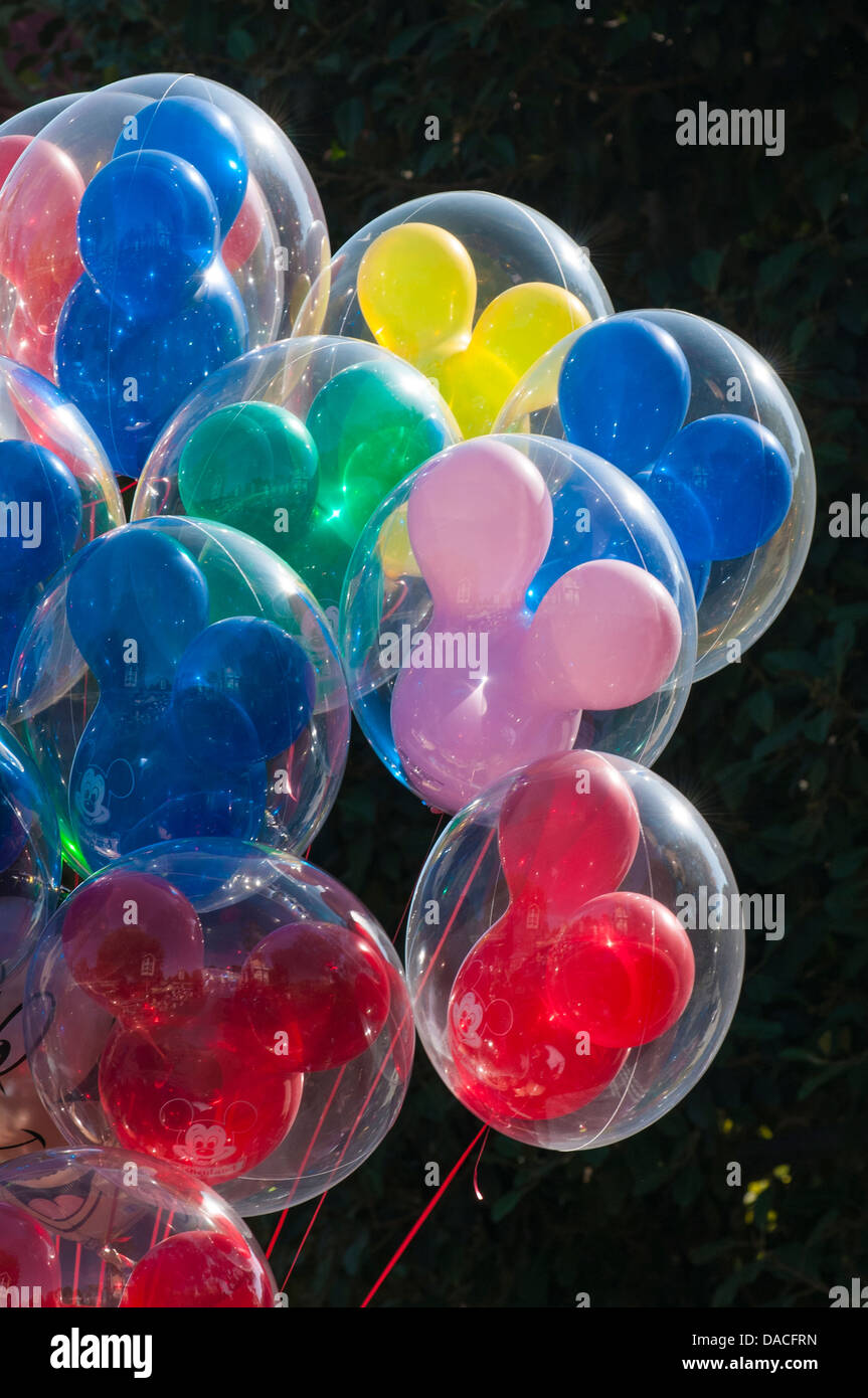Micky Maus Luftballons Disneyland, Anaheim, Kalifornien. Stockfoto