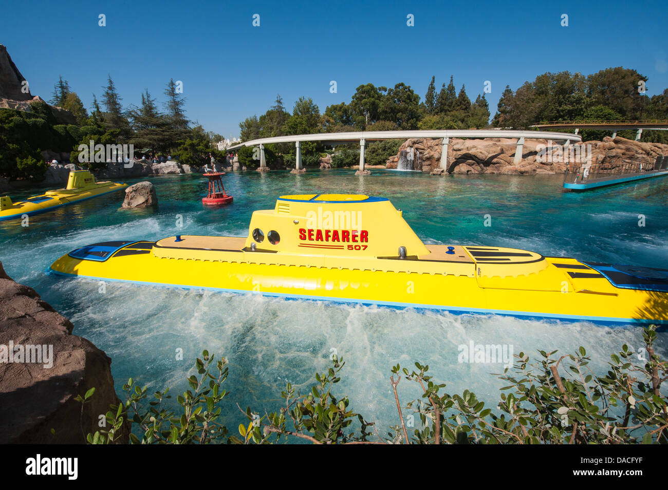 Monorail und u-Boot Reise fahren Disneyland, Anaheim, Kalifornien. Stockfoto