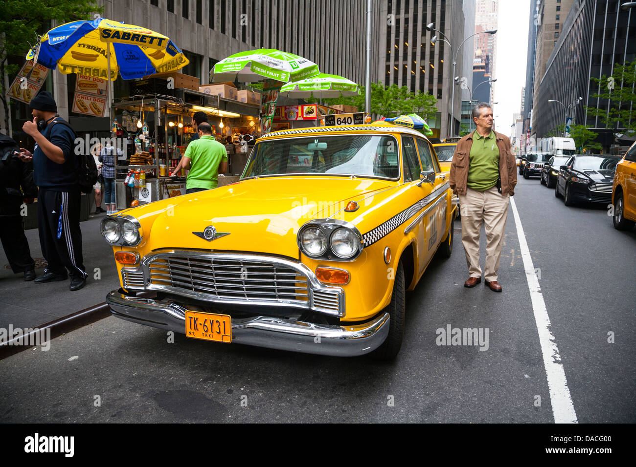 Vintage gelb New York Taxi, NYC, USA. Stockfoto