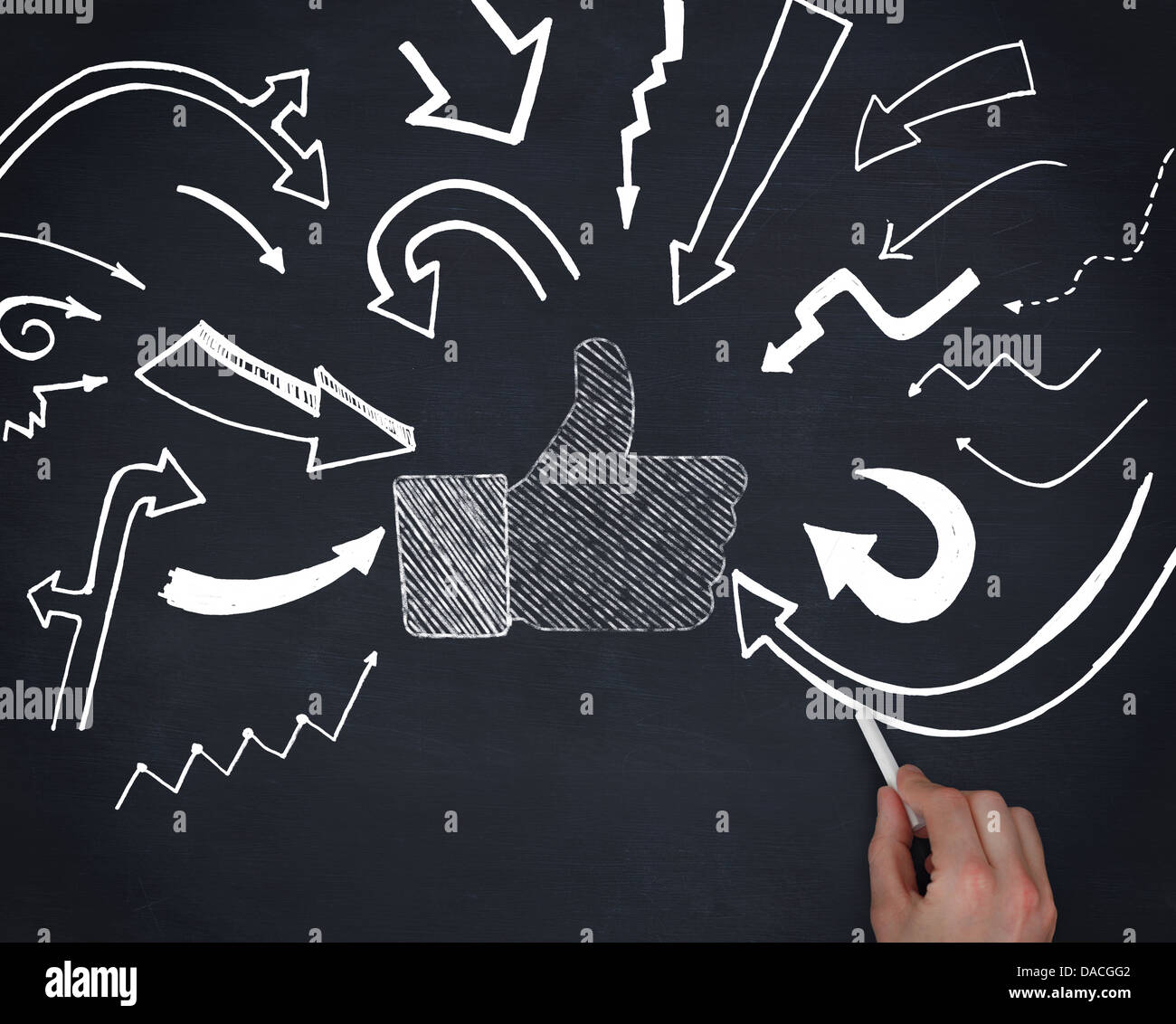 Handzeichnung Sozialnetz Logo withchalk Stockfoto