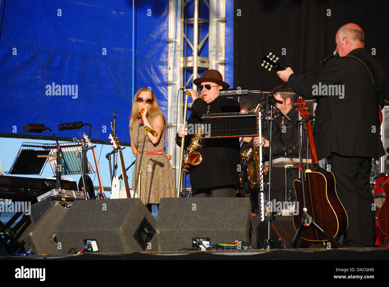 Van Morrison, Tochter und Freunde Stockfoto