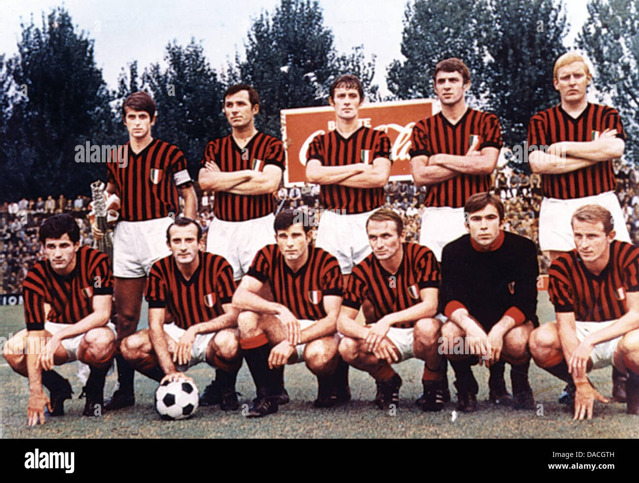 (Obere Reihe LR) Gianni Rivera, Saul Malatrasi, Roberto Rosato