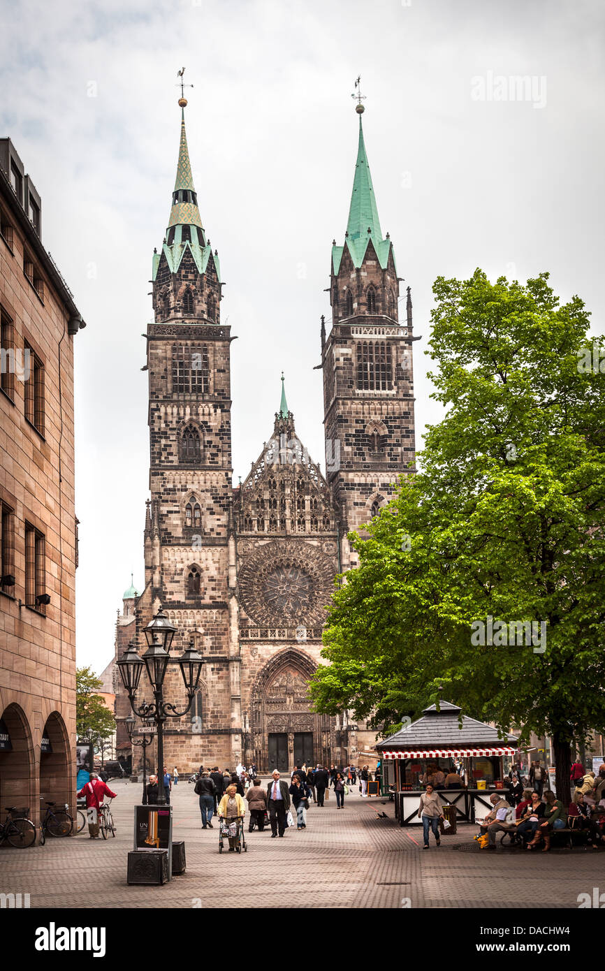 Kathedrale St. Lorenz, Nürnberg, Deutschland, Europa. Stockfoto