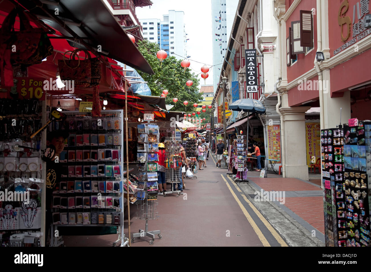 Anzeigen von Souvenirs, Chinatown, Singapur Stockfoto
