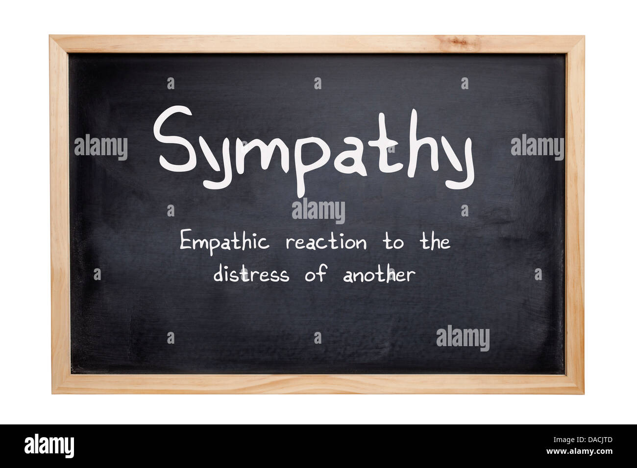 Sympathie-Konzept - eine Tafel mit den Worten Sympathie, eine empathische Reaktion auf die Not des anderen... Stockfoto