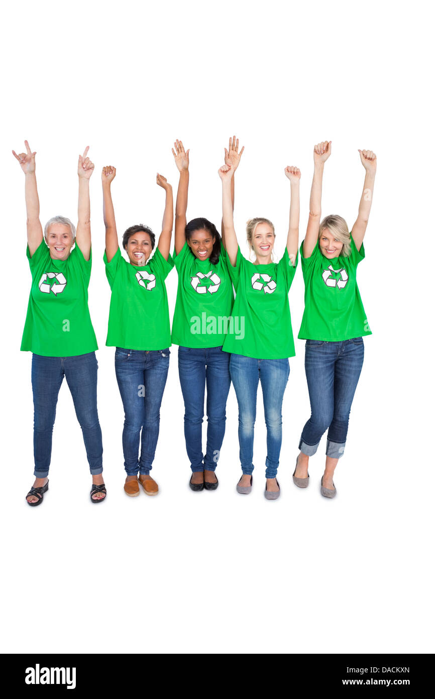 Team von glücklich weibliche Umweltaktivisten jubeln Stockfoto