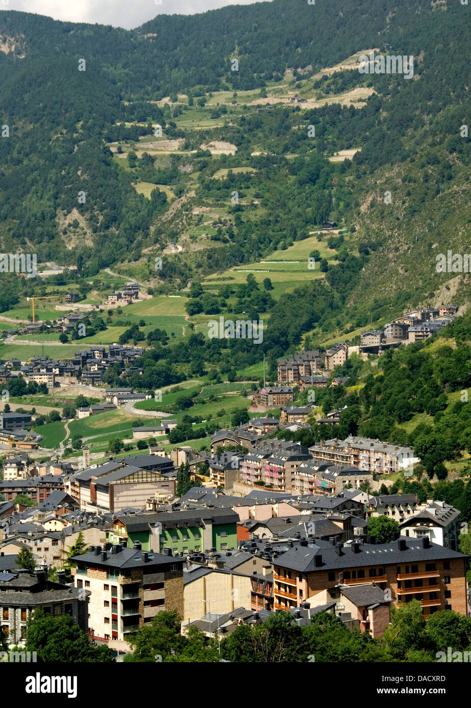 Andorra la Vella, Hauptstadt von Andorra Staat Andorra, Pyrenäen, Europa Stockfoto