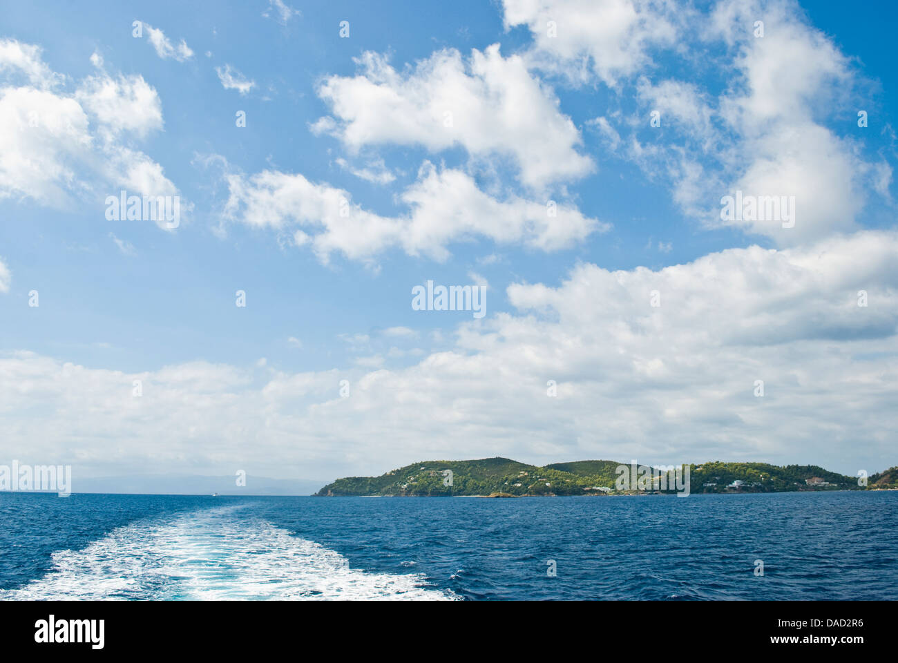 Kreuzfahrt auf das Ägäische Meer, Blick vom Schiff stern Stockfoto
