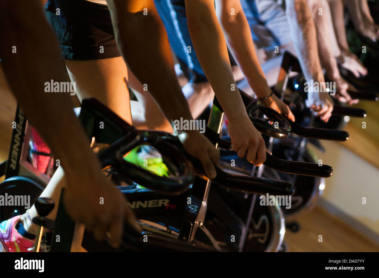 Fitness-Studio-Spin-Klasse Stockfoto