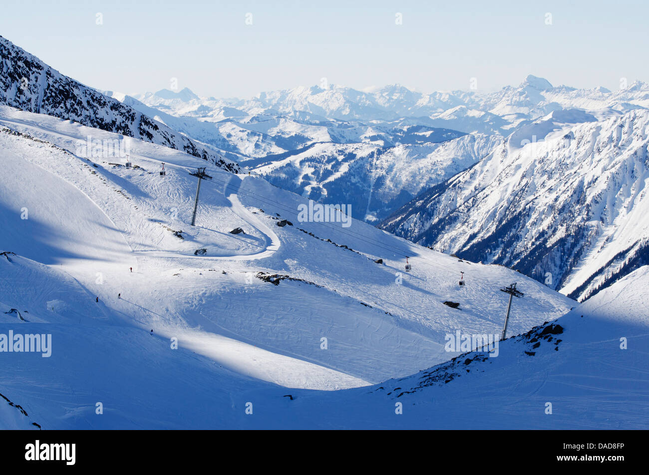 Argentiere und Grand Montet Skigebiet, das Tal von Chamonix, Haute-Savoie, Französische Alpen, Frankreich Stockfoto