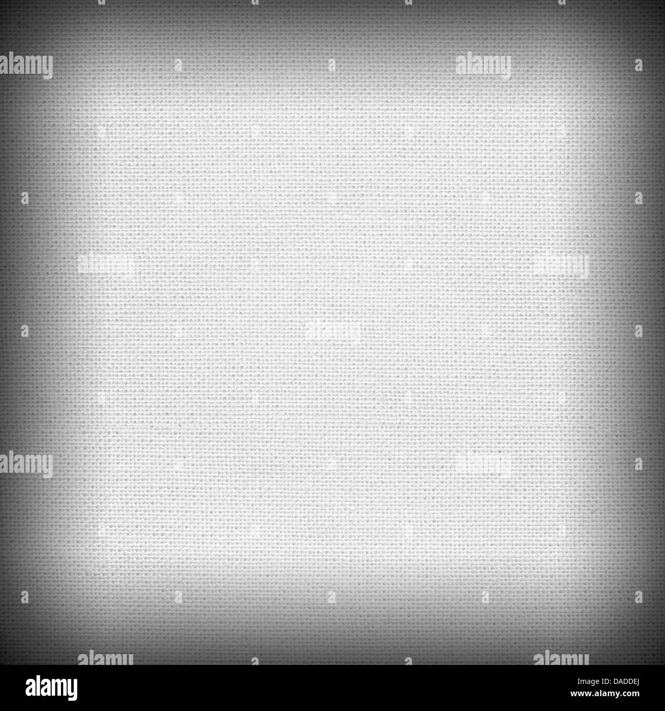 graue Leinwand Hintergrund oder Gitter Muster Leinenstruktur Stockfoto