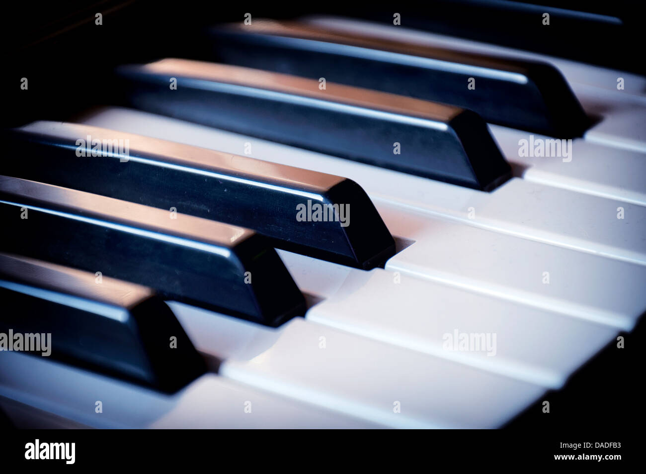 Nahaufnahme, Klavier-Tastatur Stockfoto