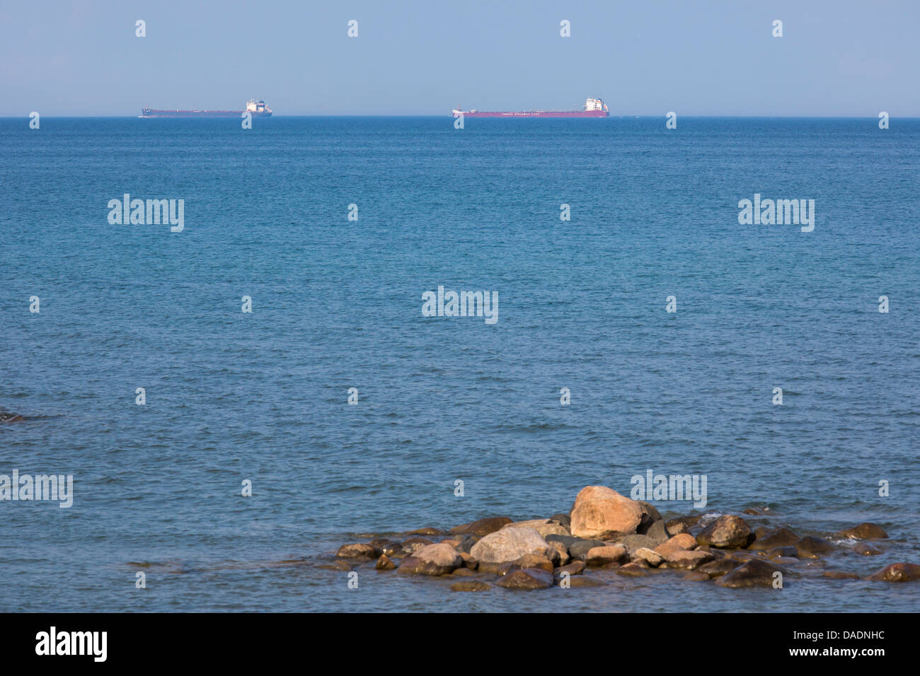 Lexington, Michigan - Great Lakes Massengutfrachter Norden auf Huron-See zu segeln. Stockfoto