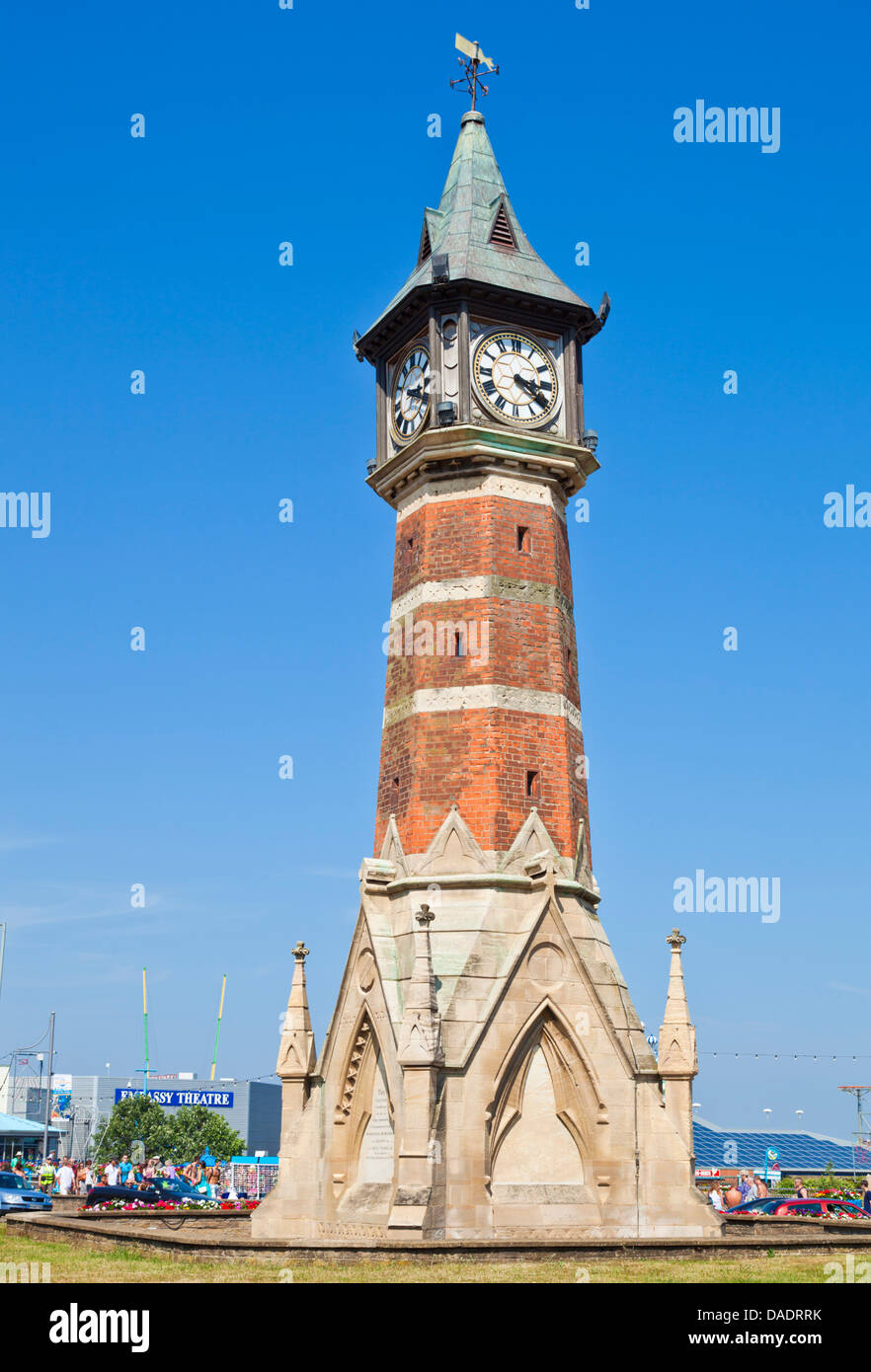Uhrturm am Meer Skegness Stadtzentrum Lincolnshire England UK GB EU Europa Stockfoto