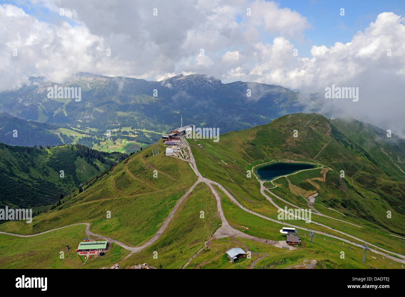 Blick vom Kanzelwand, Kleinwalsertal, Österreich, Vorarlberg Stockfoto