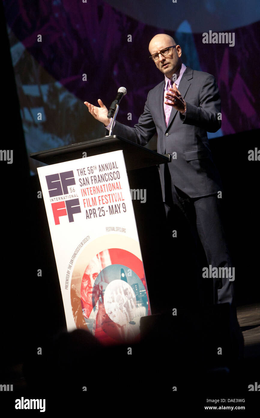 Oscar Gewinner und Regisseur Steven Soderberg gibt die State of Cinema-Adresse auf dem San Francisco International Film Festival. Stockfoto