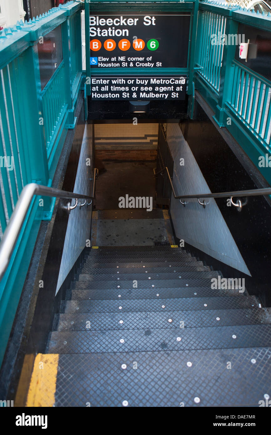 U-Bahnstation Bleecker Street, New York City, USA Stockfoto