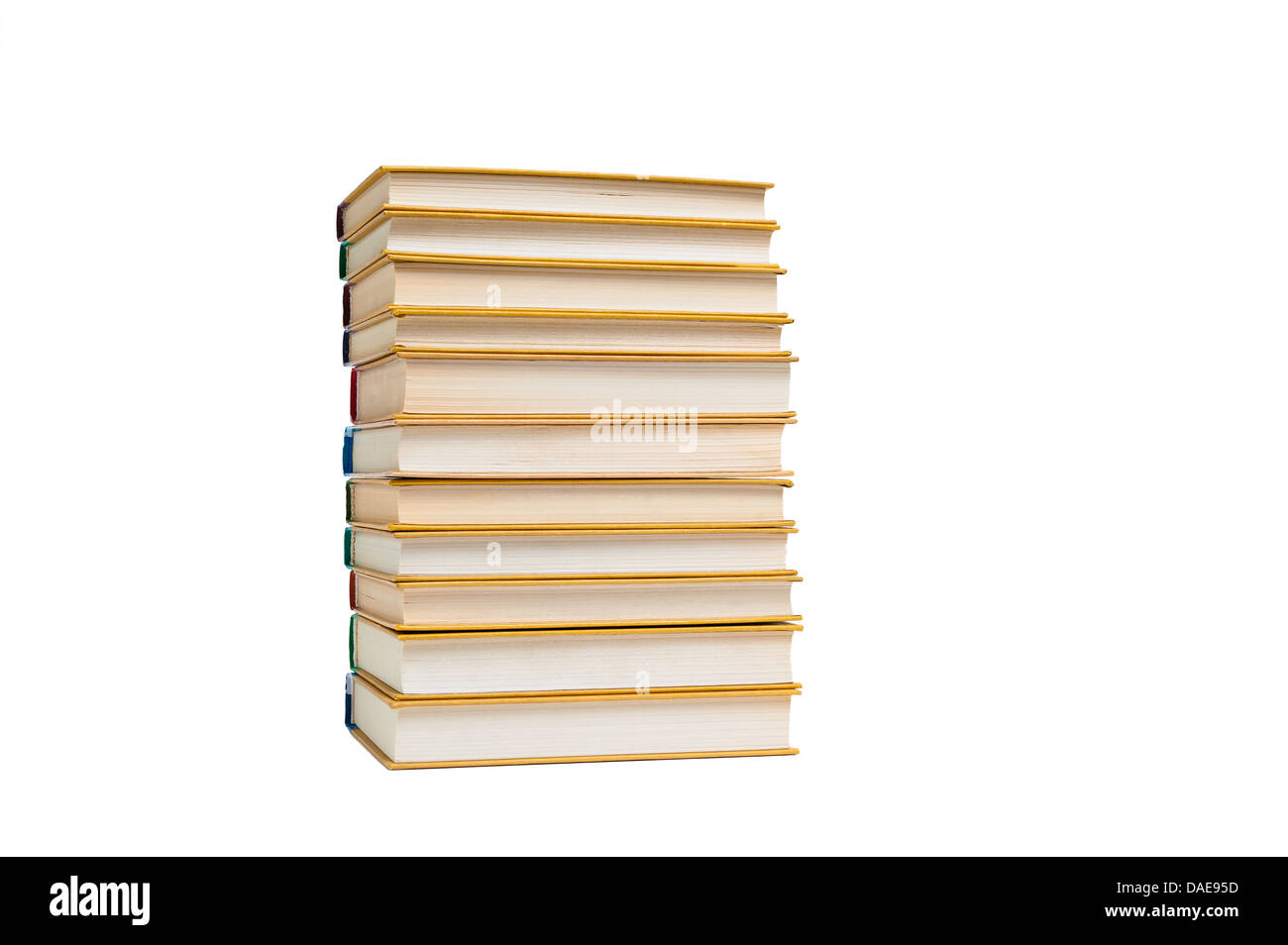 Bücher auf dem weißen isoliert Stockfoto