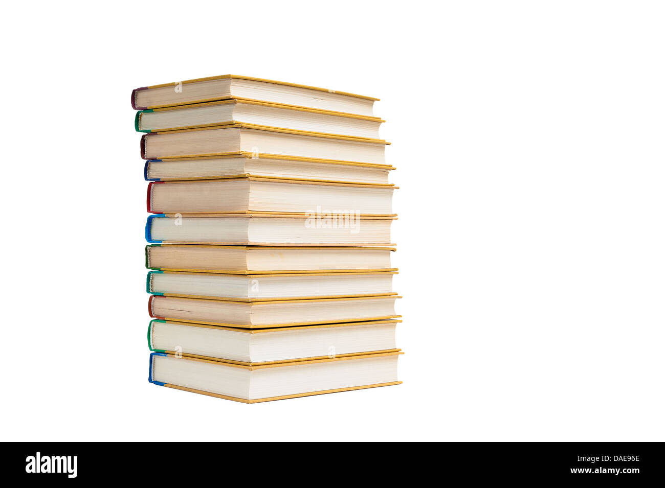 Bücher auf dem weißen isoliert Stockfoto