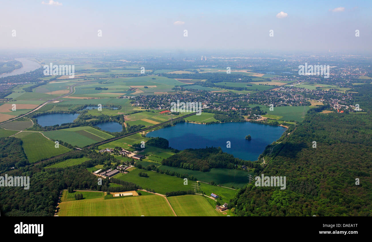 Luftbild, Teiche in der Nähe von Angermund, Deutschland, Düsseldorf