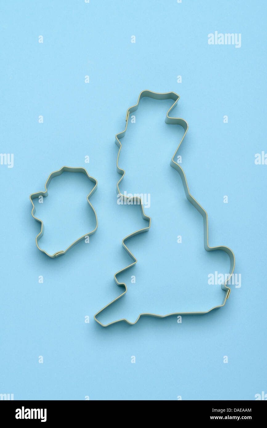 Metall Gliederung der britischen Inseln Großbritannien und Irland Stockfoto