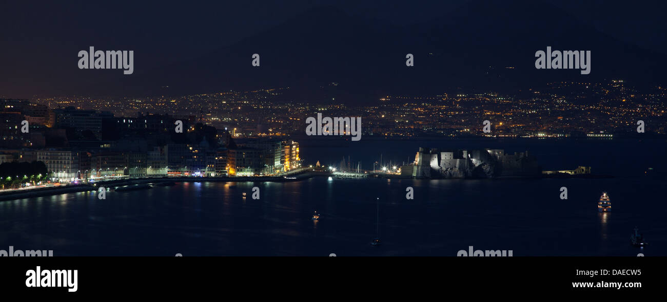 Nacht-Golf von Neapel Stockfoto