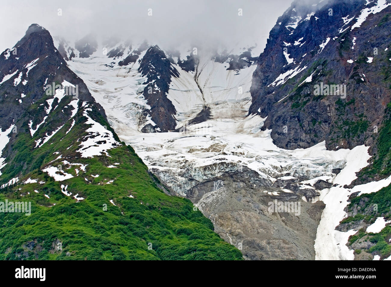 Gletscher auf Autobahn 37a, Kanada, British Columbia Stockfoto