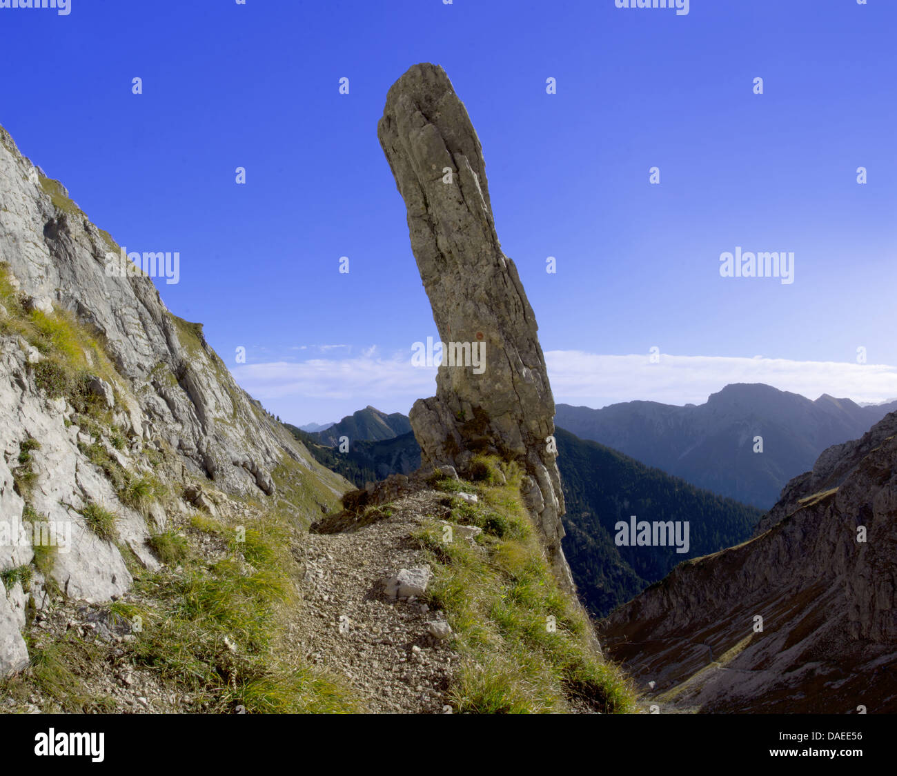 Felsformation der Ammergauer Hochplatte, Deutschland, Bayern, Oberbayern, Oberbayern Stockfoto