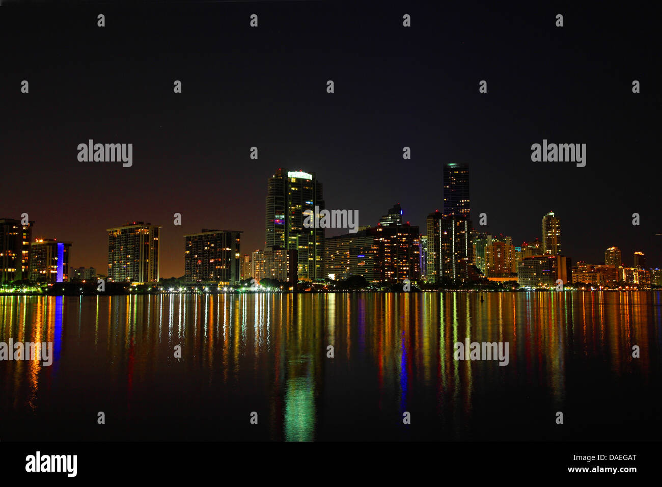 Miami Innenstadt bei Nacht, USA, Florida, Miami Stockfoto