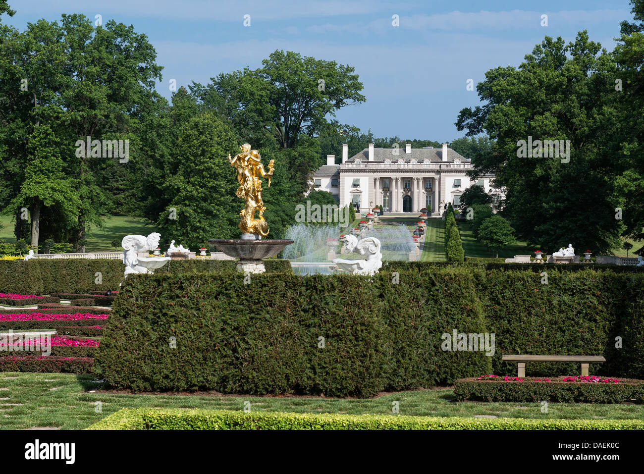 Leistung-Statue, Nemours Mansion und Gärten, Wilmington, Delaware, USA Stockfoto