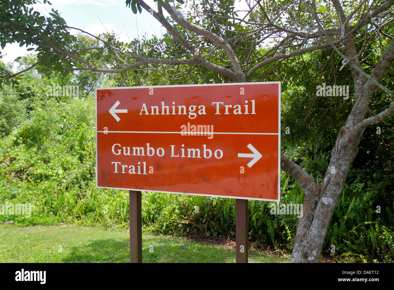 Miami Florida, Florida City, Everglades National Park, Main Park Road, Royal Palm Visitors Center, Zentrum, Schild, Logo, Anhinga Trail, Gumbo Limbo Trail, Besucher Stockfoto