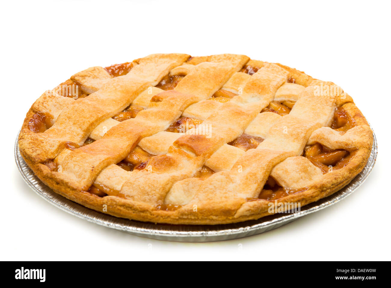 Einen leckeren Apfelkuchen auf weißem Hintergrund Stockfoto
