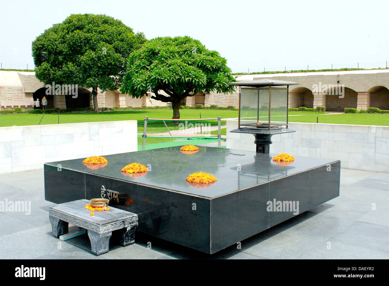 Das Raj Ghat, Website von Mahatma Gandhi Feuerbestattung; Neu-Delhi; Indien Stockfoto